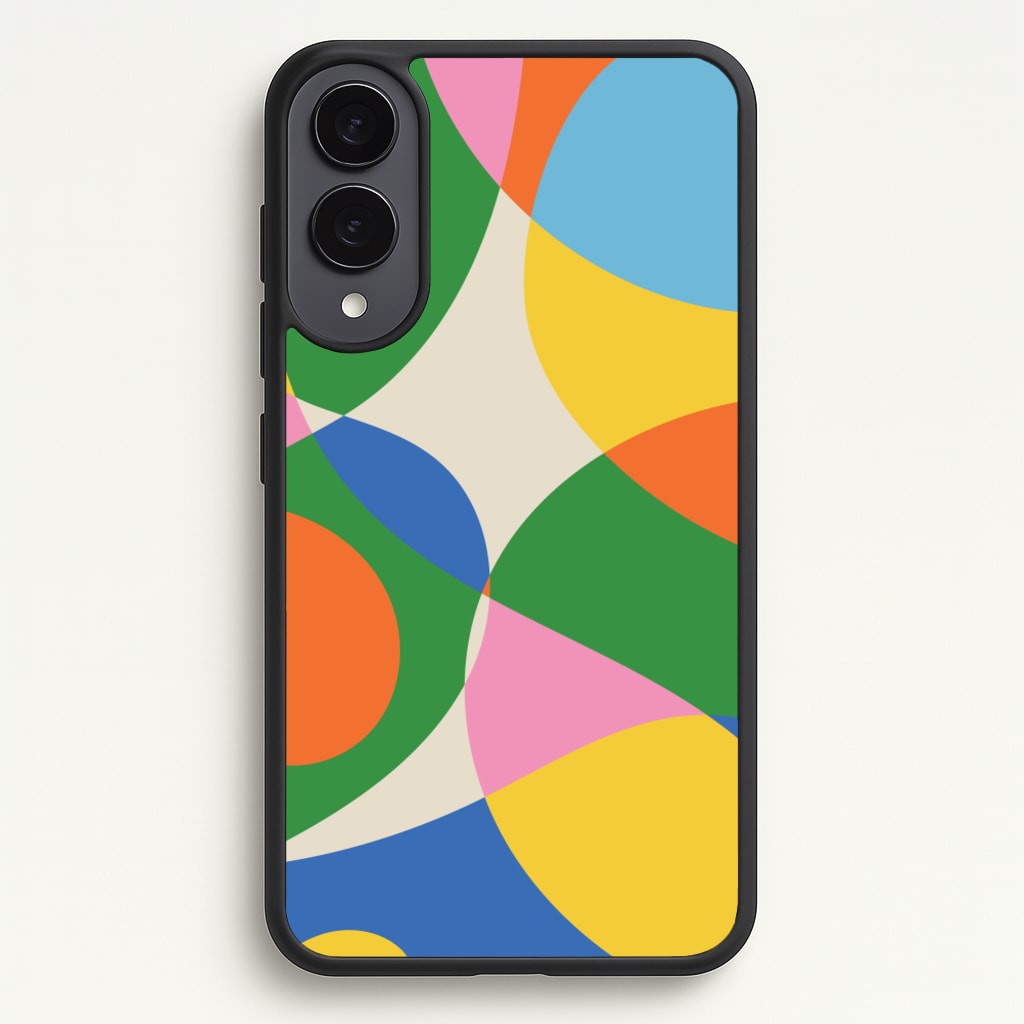 Colourful Abstract Shapes Pattern - Abstract Patterns Phone Case for Galaxy S25 Edge