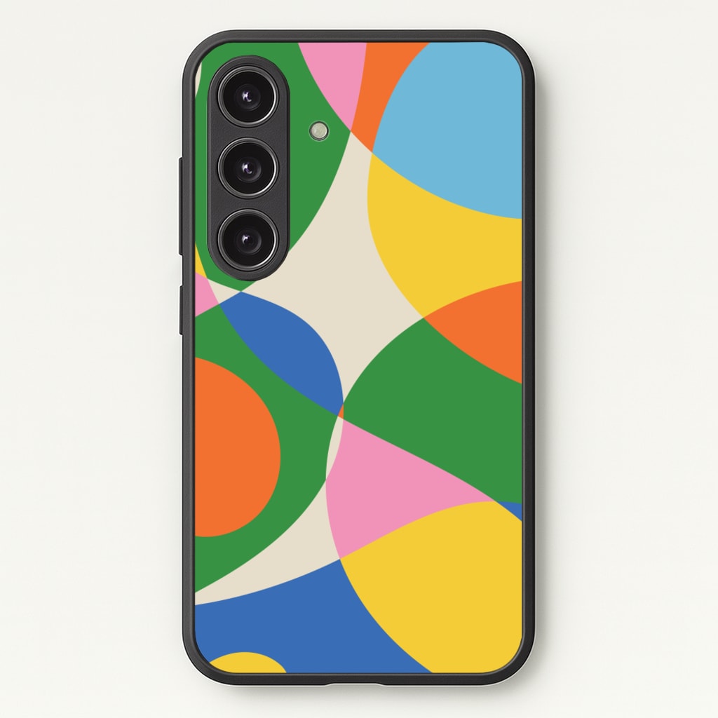 Colourful Abstract Shapes Pattern - Abstract Patterns Phone Case for Galaxy S25