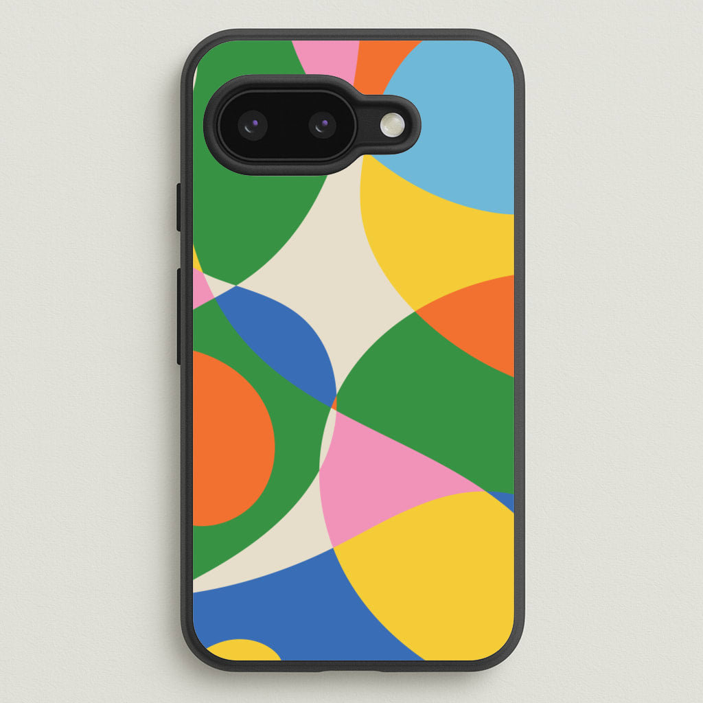 Colourful Abstract Shapes Pattern - Abstract Patterns Phone Case for Google Pixel 9a