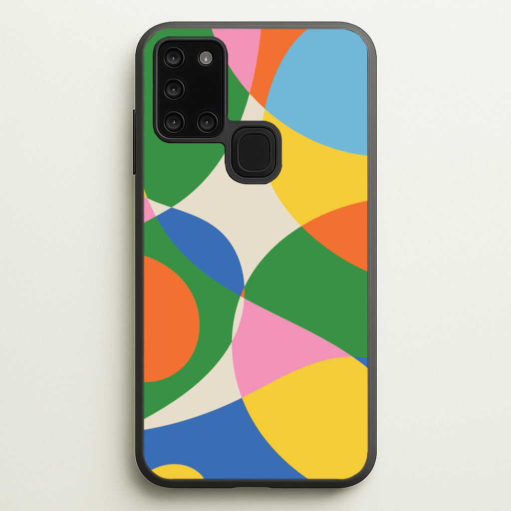 Colourful Abstract Shapes Pattern - Abstract Patterns Phone Case for Galaxy A21s