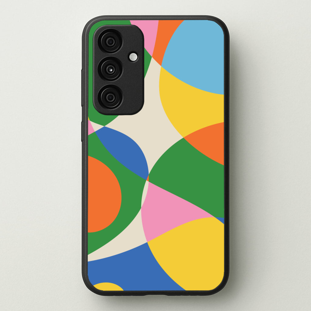 Colourful Abstract Shapes Pattern - Abstract Patterns Phone Case for Galaxy A55