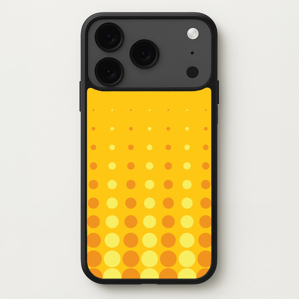 Yellow And Orange Dots Abstract Pattern Phone Case for iPhone 17 Pro Max