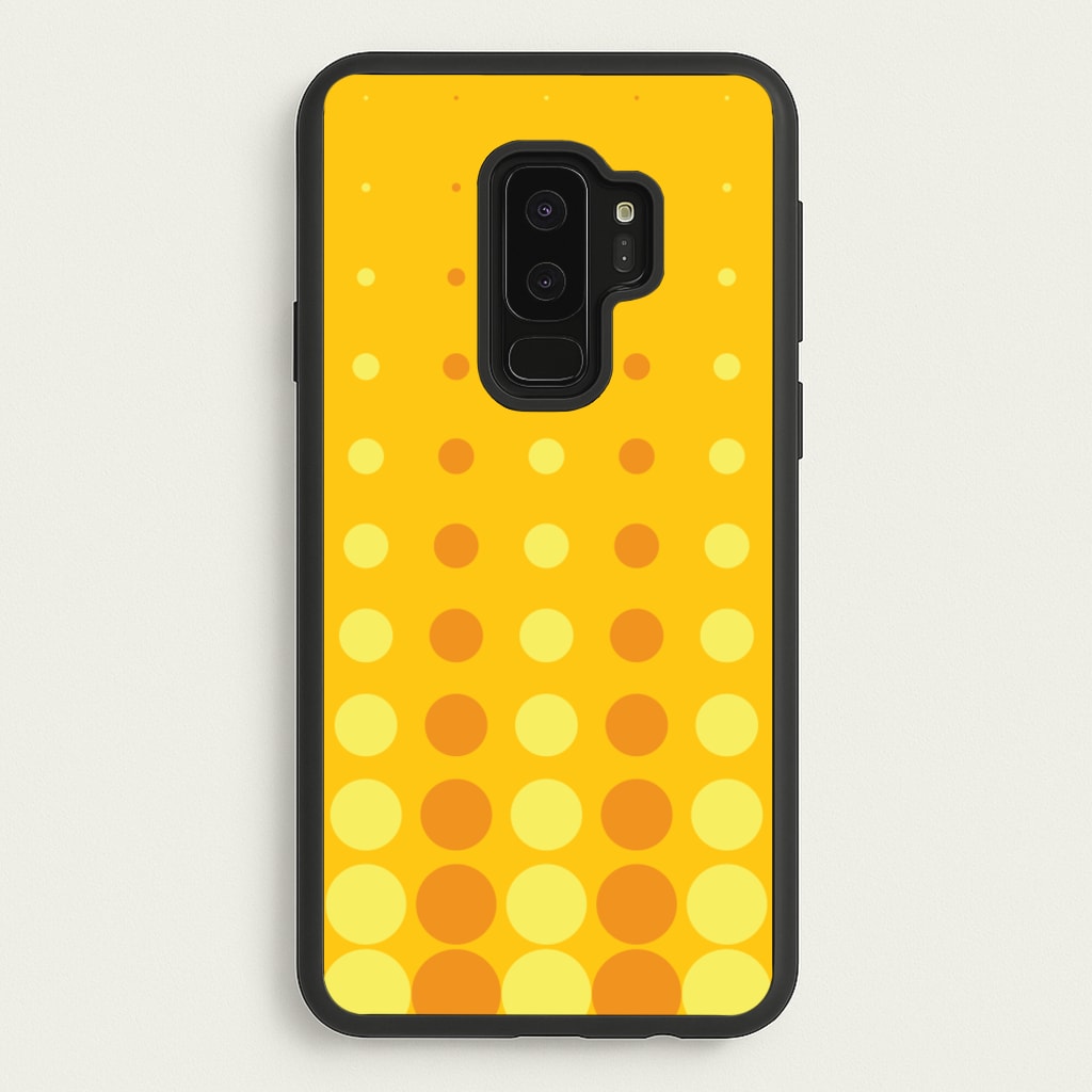 Yellow And Orange Dots Abstract Pattern - Abstract Patterns Phone Case for Galaxy S9 Plus