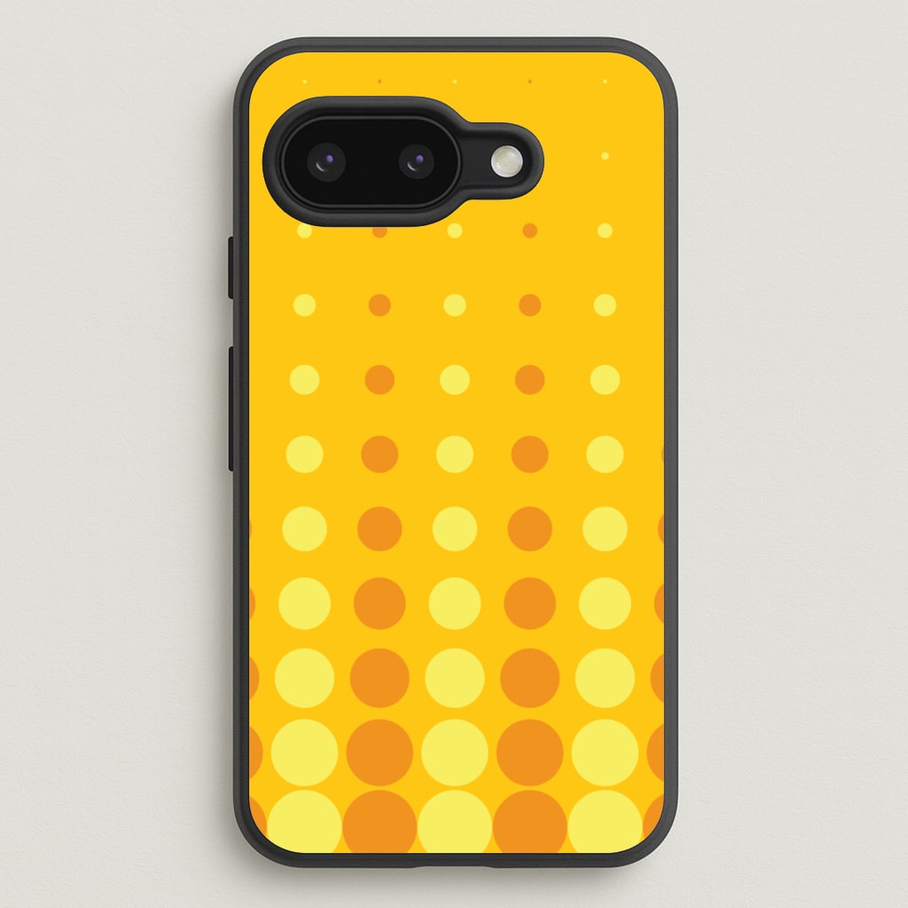 Yellow And Orange Dots Abstract Pattern - Abstract Patterns Phone Case for Google Pixel 9a