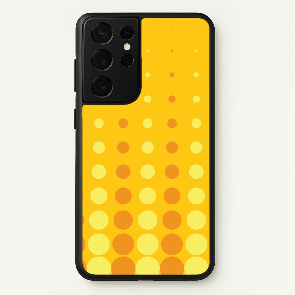 Yellow And Orange Dots Abstract Pattern - Abstract Patterns Phone Case for Galaxy S21 Ultra