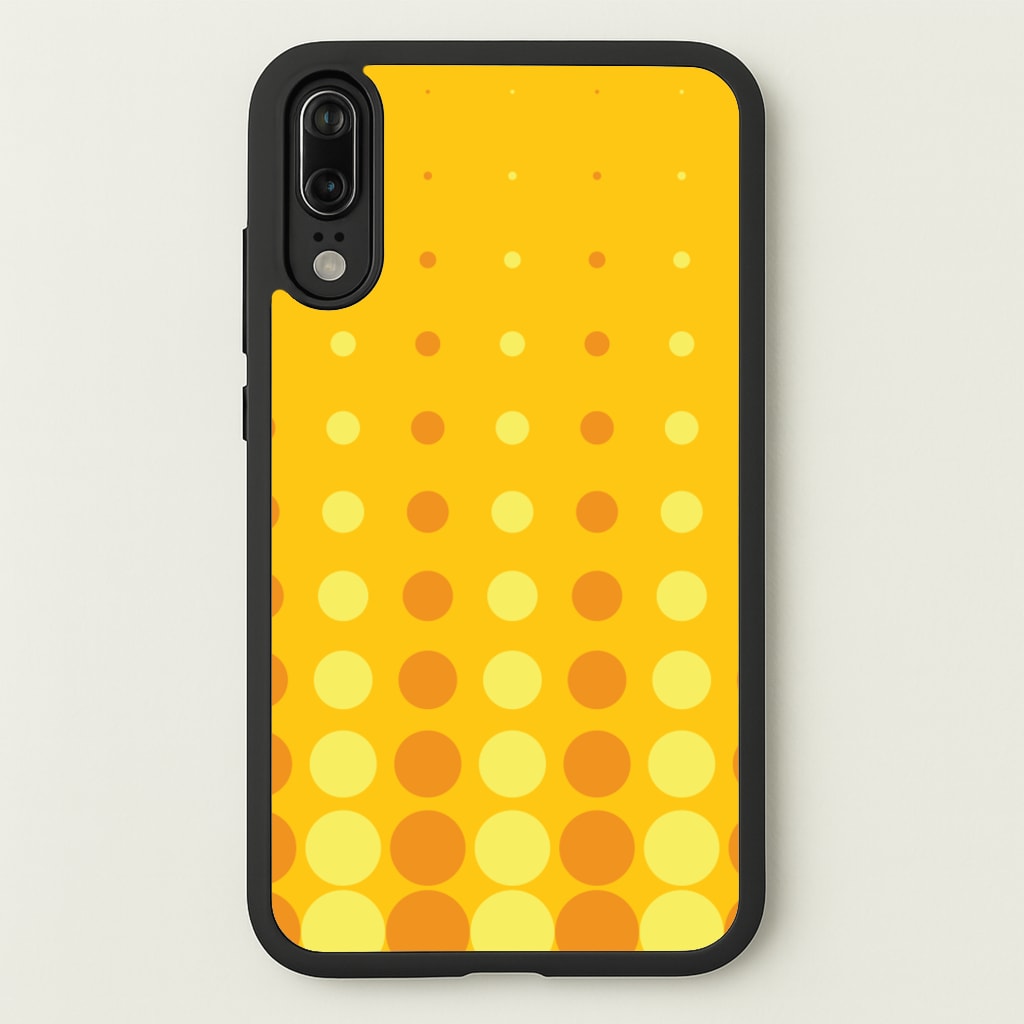 Yellow And Orange Dots Abstract Pattern - Abstract Patterns Phone Case for Huawei P20