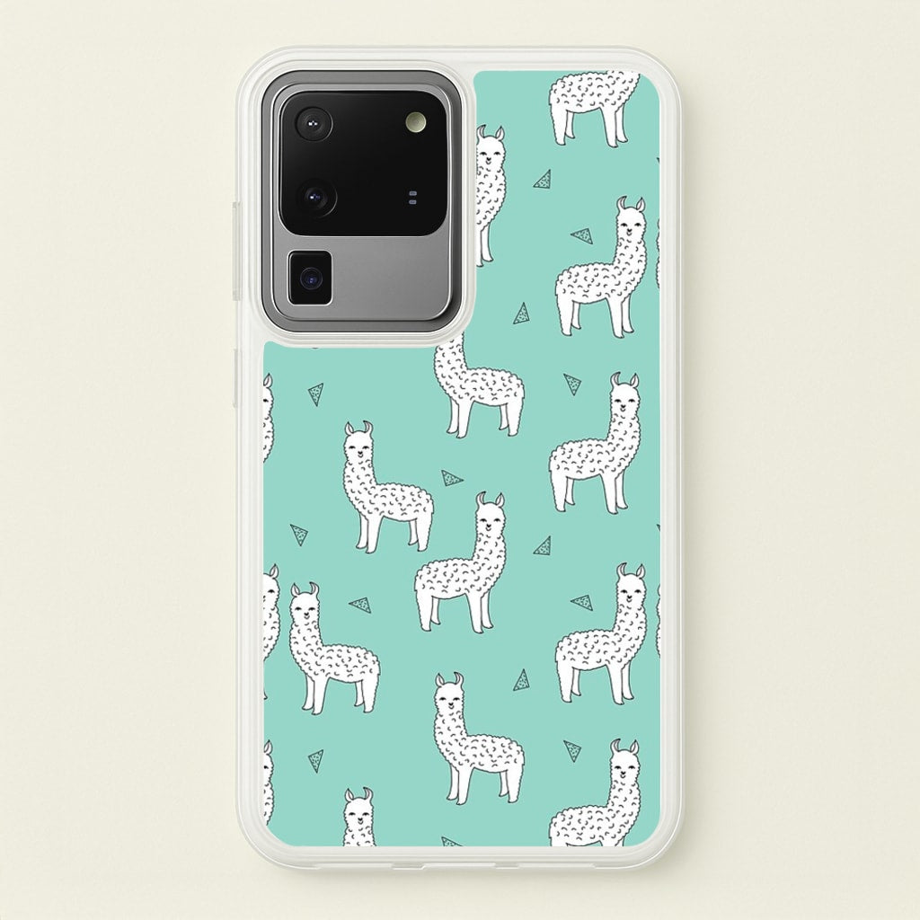 Mint Alpaca Pattern - Phone Case for Galaxy S20 Ultra