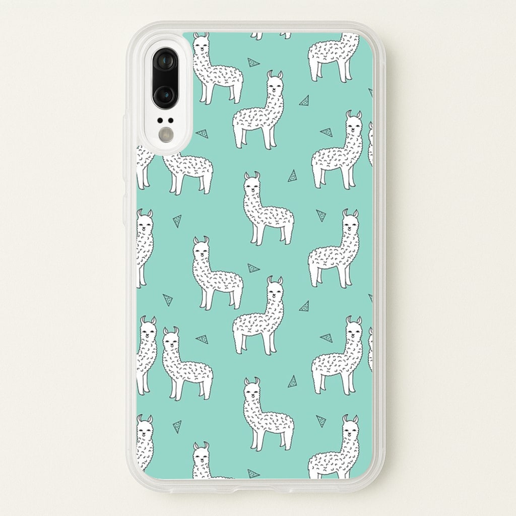 Mint Alpaca Pattern - Phone Case for Huawei P20