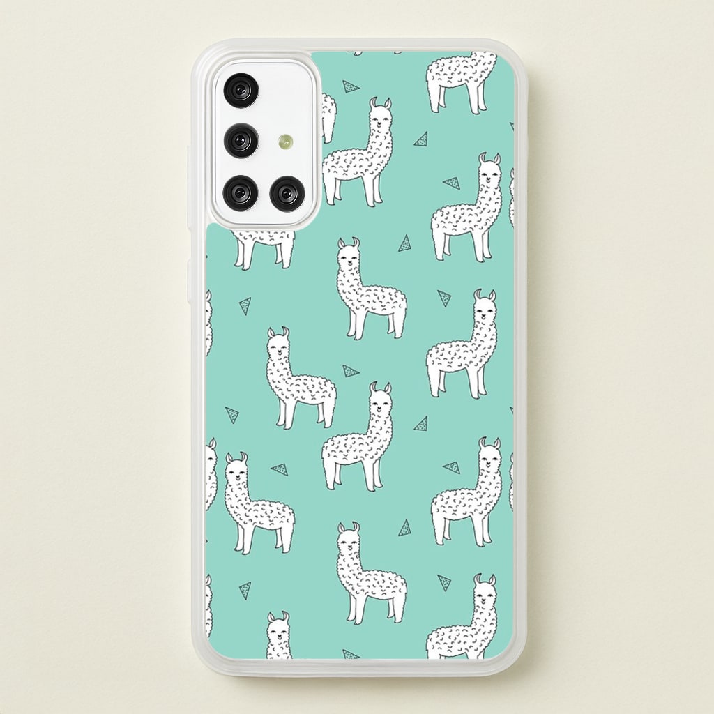 Mint Alpaca Pattern - Phone Case for Galaxy A71