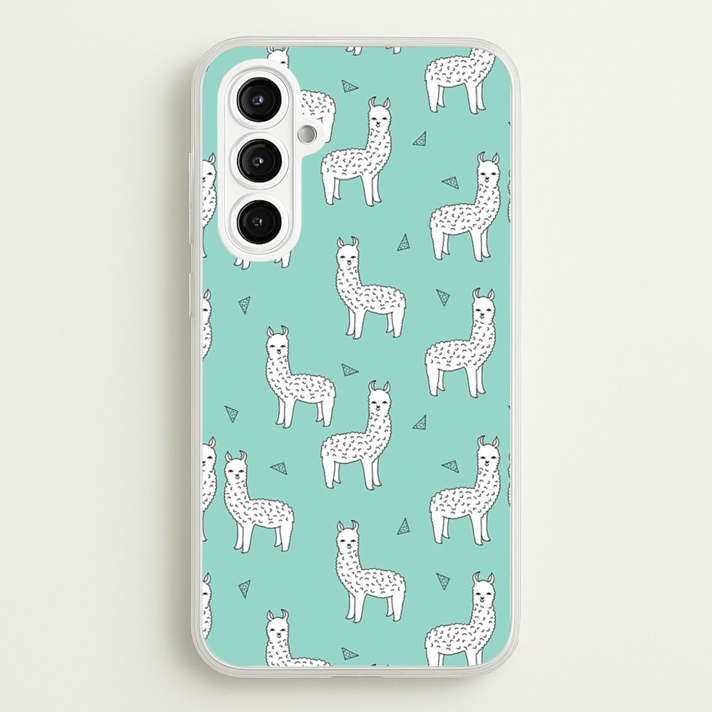 Mint Alpaca Pattern - Phone Case for Galaxy A16