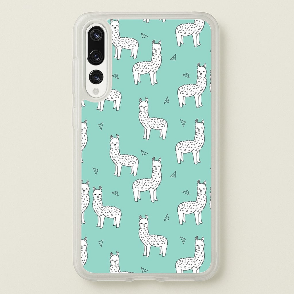 Mint Alpaca Pattern - Phone Case for Huawei P20 Pro