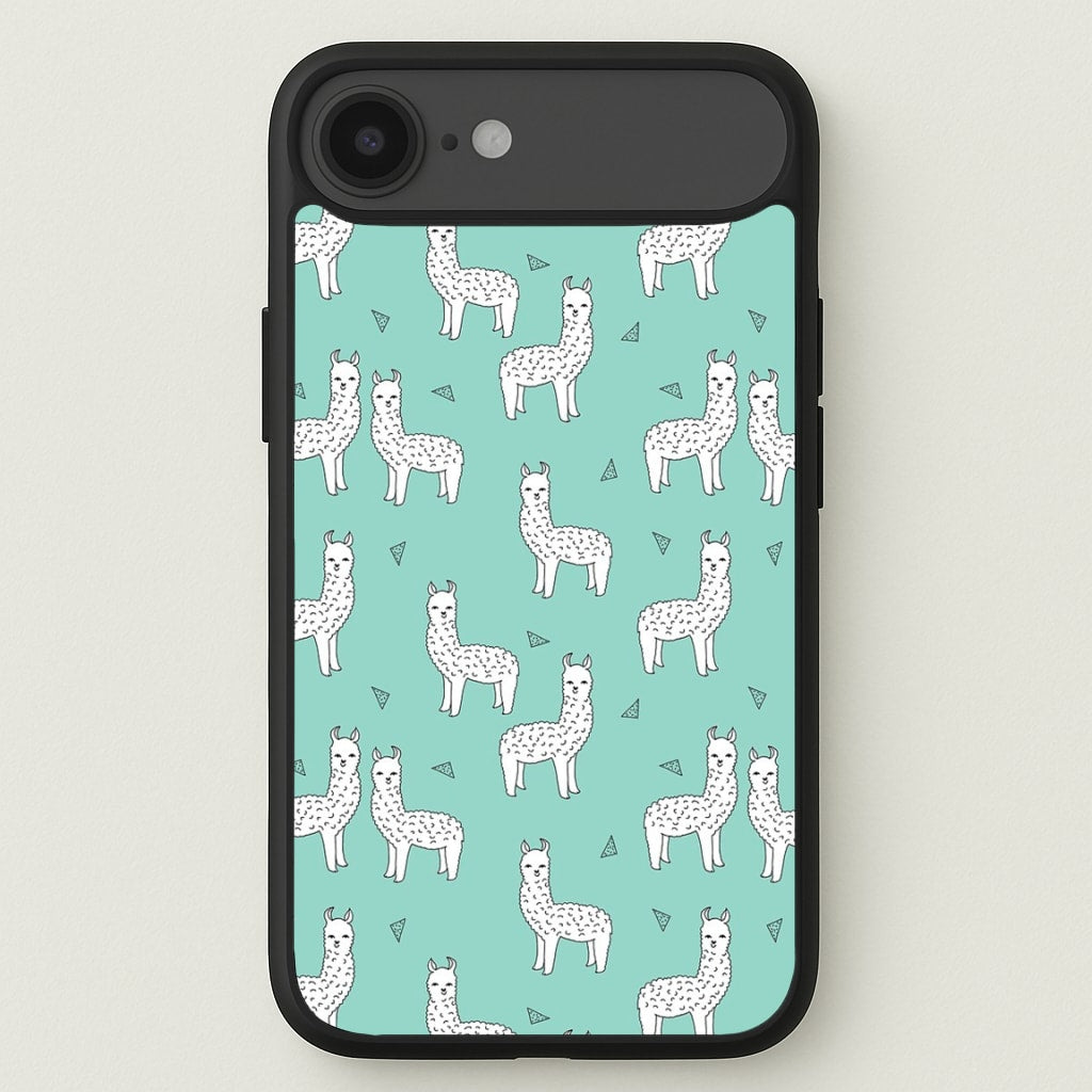 Mint Alpaca Pattern Phone Case for iPhone 17 Air