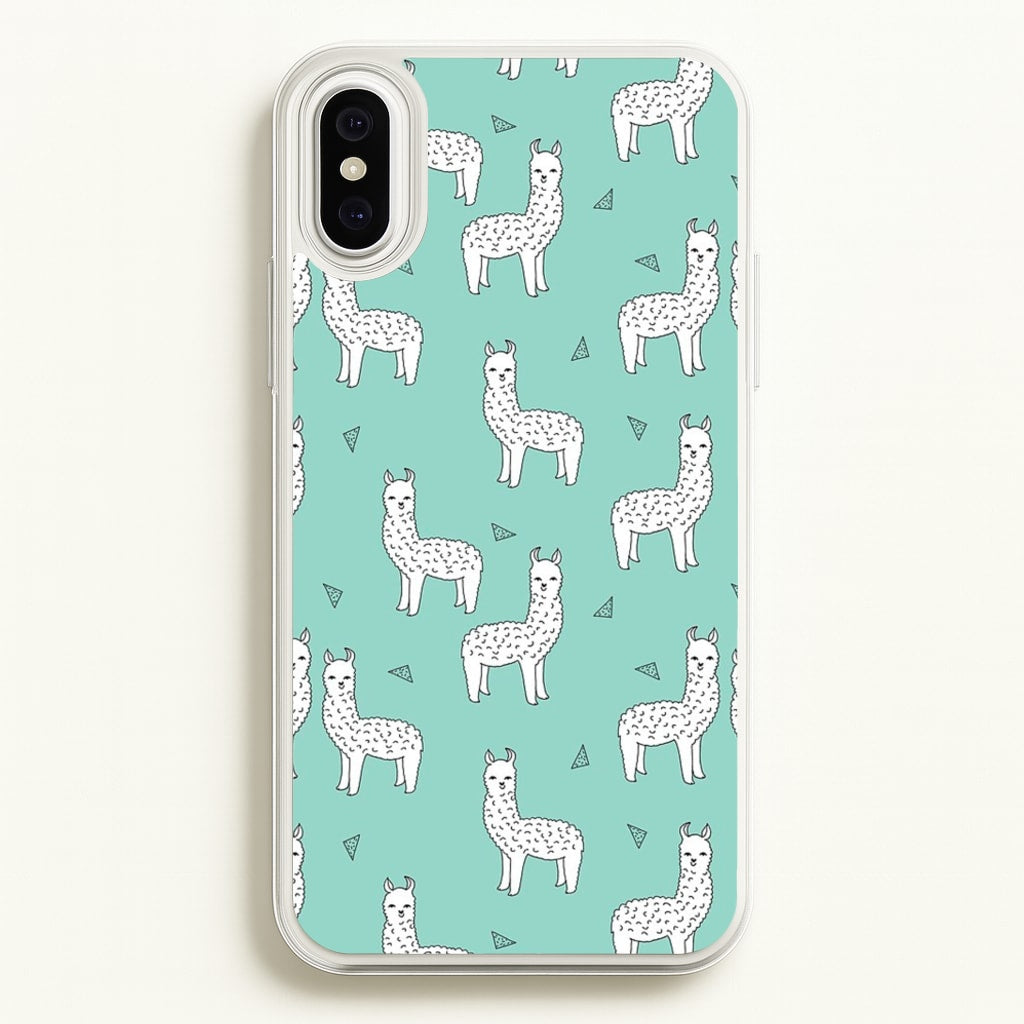 Mint Alpaca Pattern - Phone Case for iPhone XS Max
