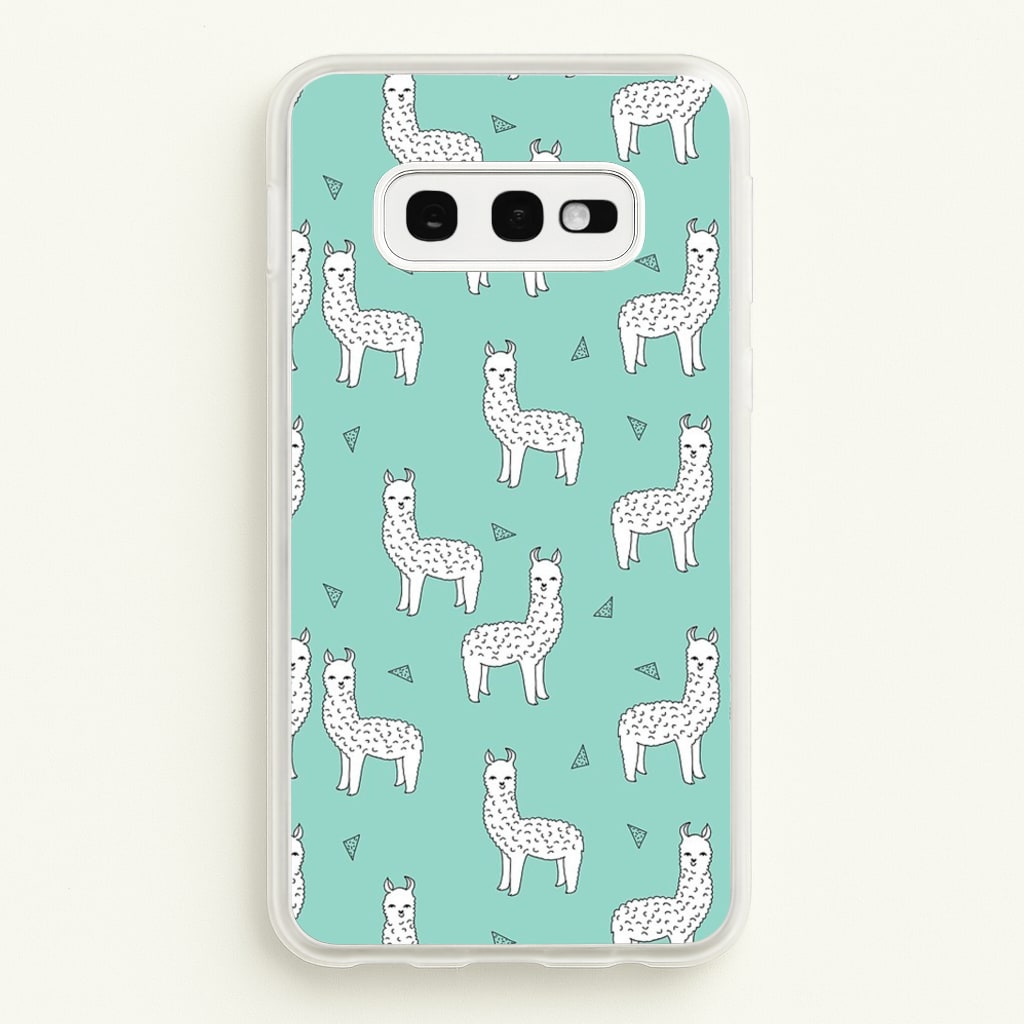 Mint Alpaca Pattern - Phone Case for Galaxy S10e