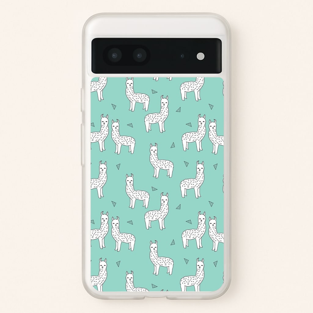 Mint Alpaca Pattern - Phone Case for Google Pixel 7
