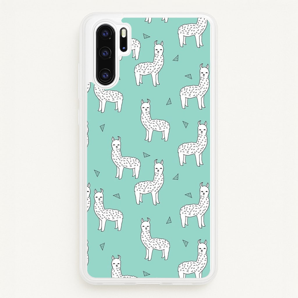 Mint Alpaca Pattern - Phone Case for Huawei P30 Pro