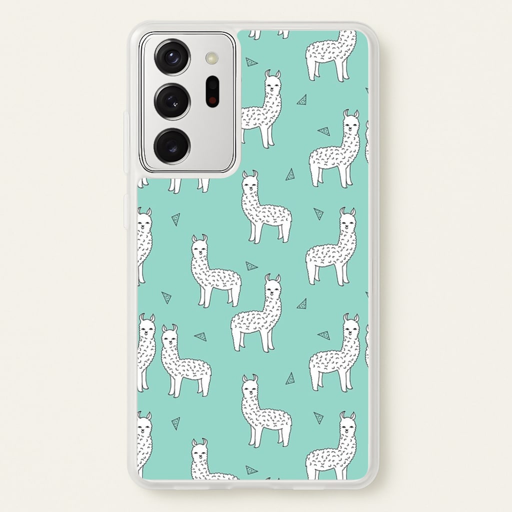 Mint Alpaca Pattern - Phone Case for Galaxy Note 20 Ultra