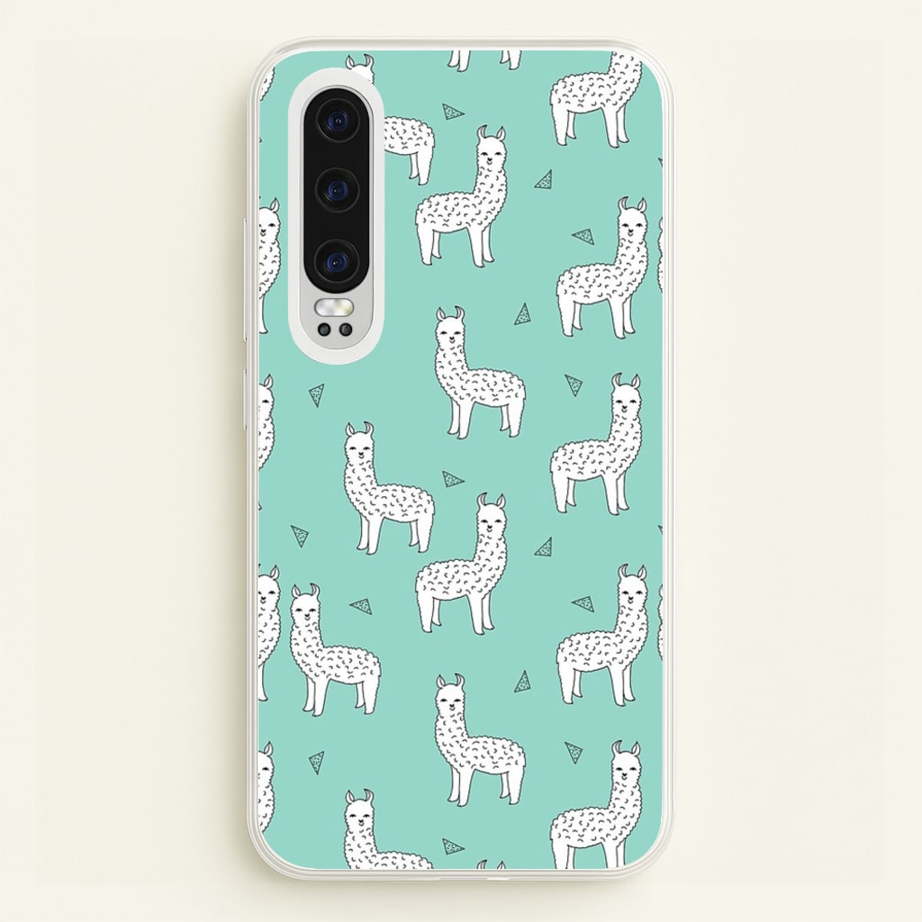 Mint Alpaca Pattern - Phone Case for Huawei P30