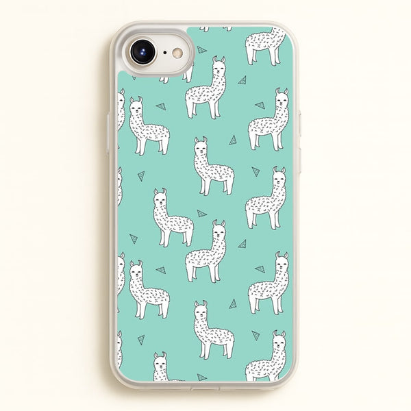 Mint Alpaca Pattern - Phone Case for iPhone 6 / 7 / 8 / SE