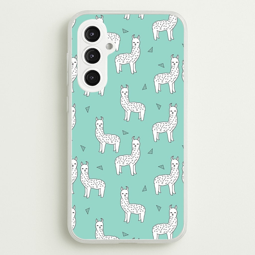 Mint Alpaca Pattern - Phone Case for Galaxy S23FE
