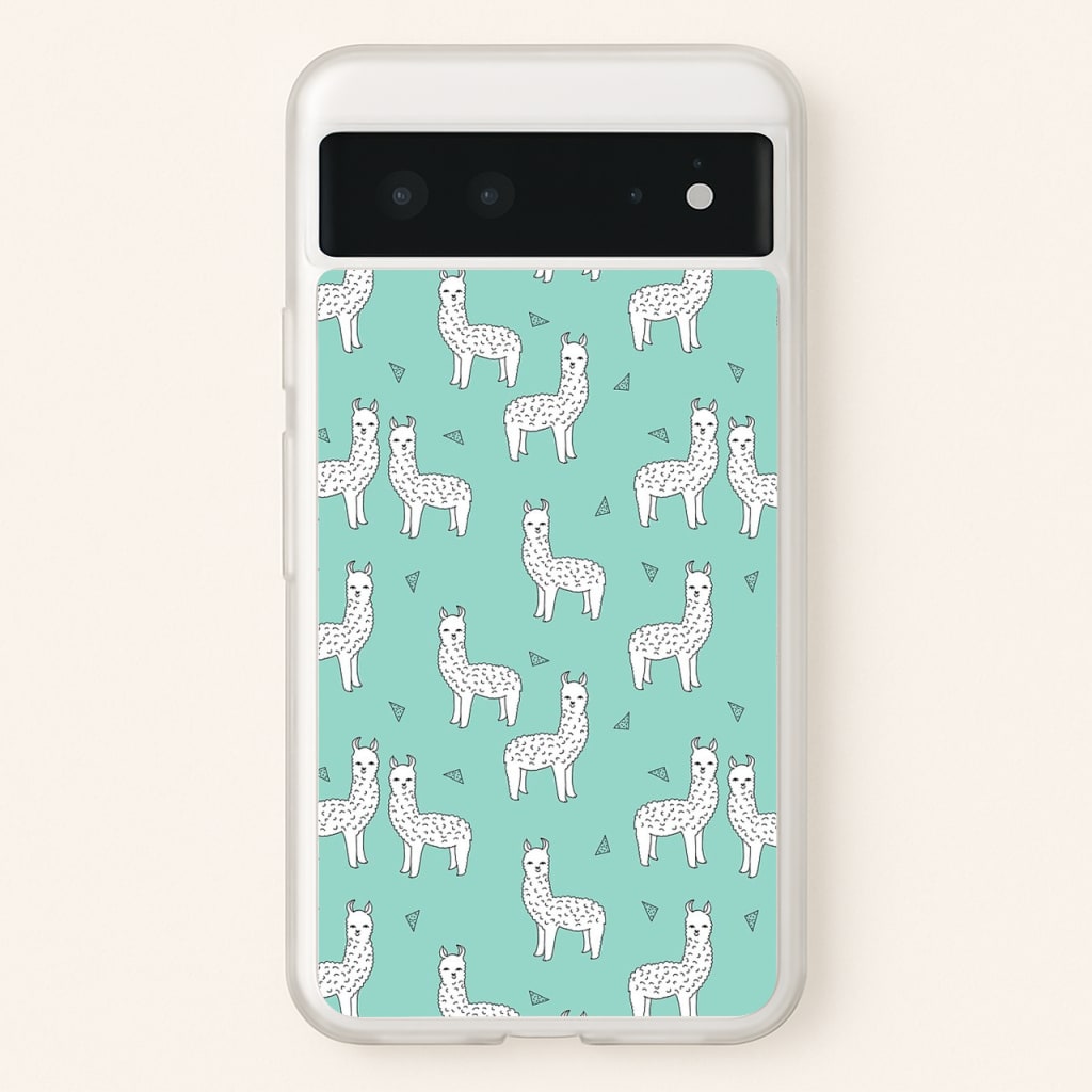 Mint Alpaca Pattern - Phone Case for Google Pixel 6