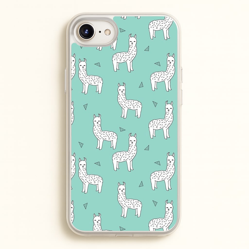 Mint Alpaca Pattern - Phone Case for iPhone 6 Plus / 7 Plus / 8 Plus