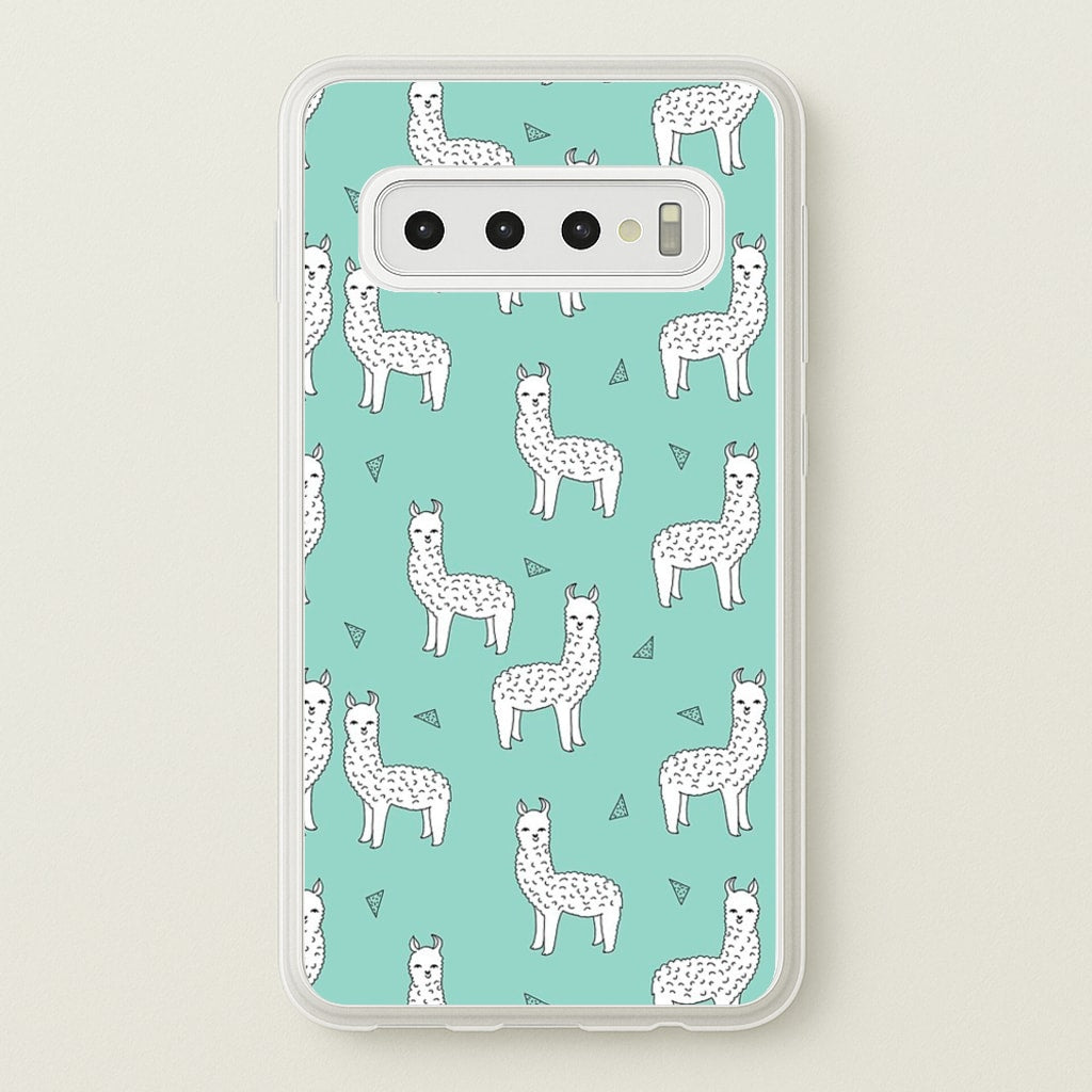 Mint Alpaca Pattern - Phone Case for Galaxy S10 Plus