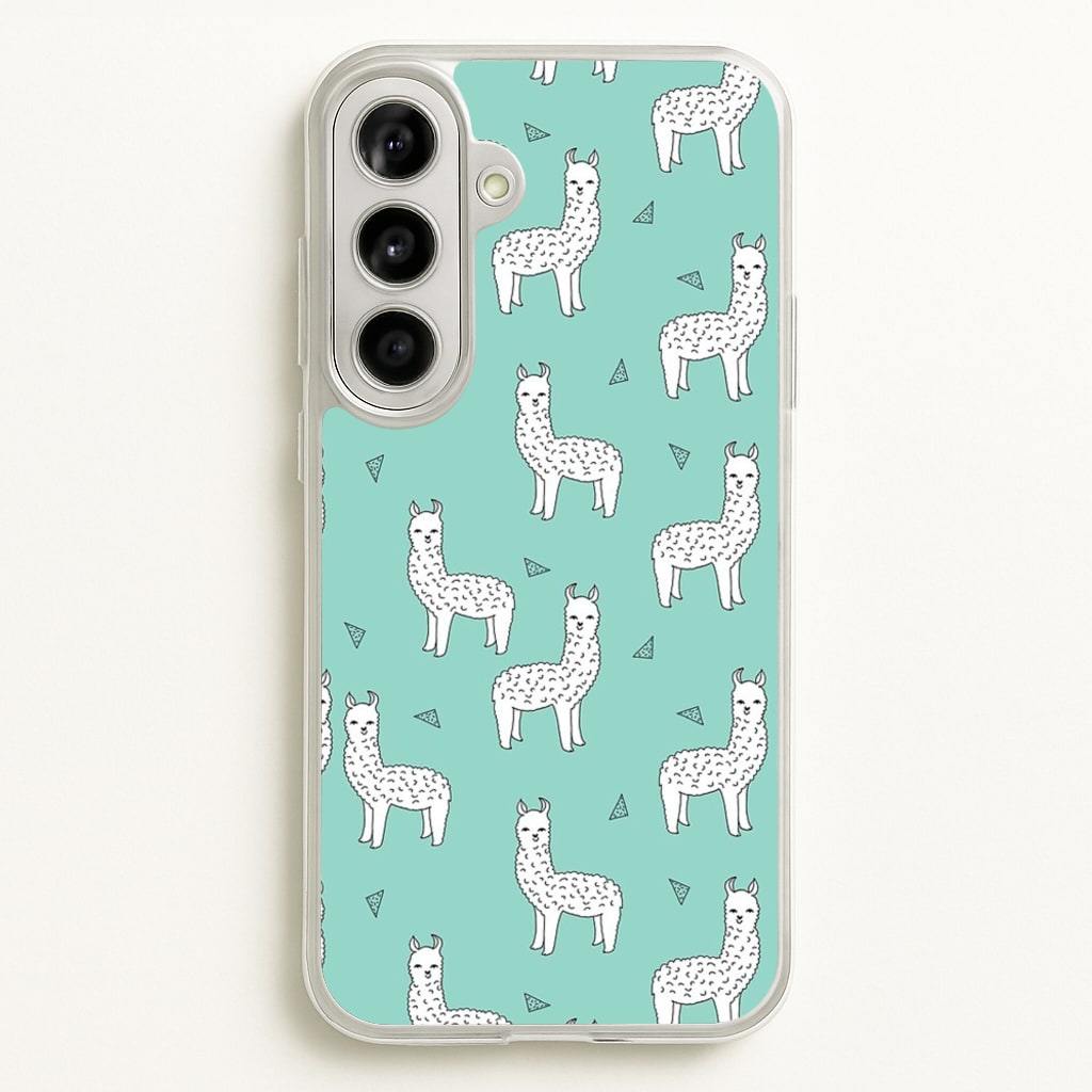Mint Alpaca Pattern - Phone Case for Galaxy A56