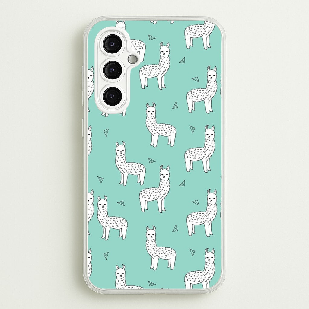 Mint Alpaca Pattern - Phone Case for Galaxy A14