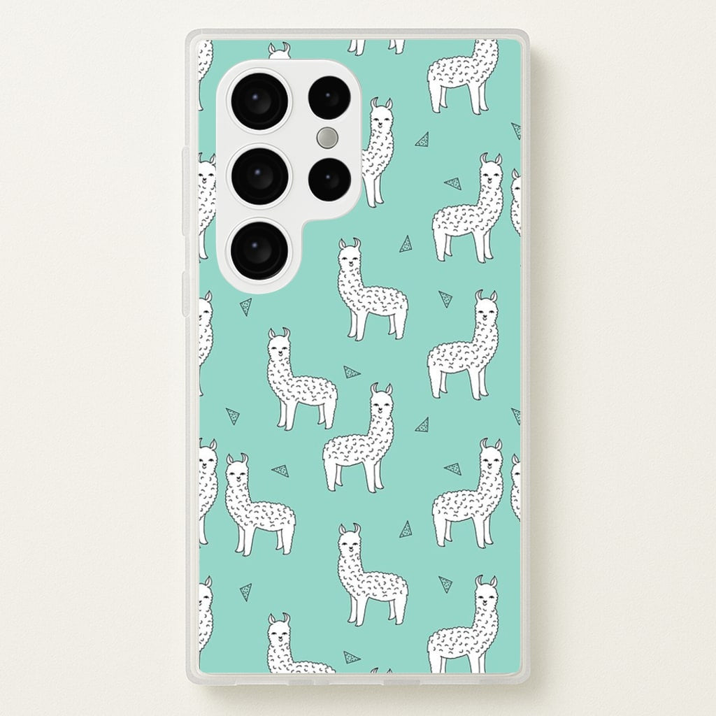 Mint Alpaca Pattern - Phone Case for Galaxy S24 Ultra