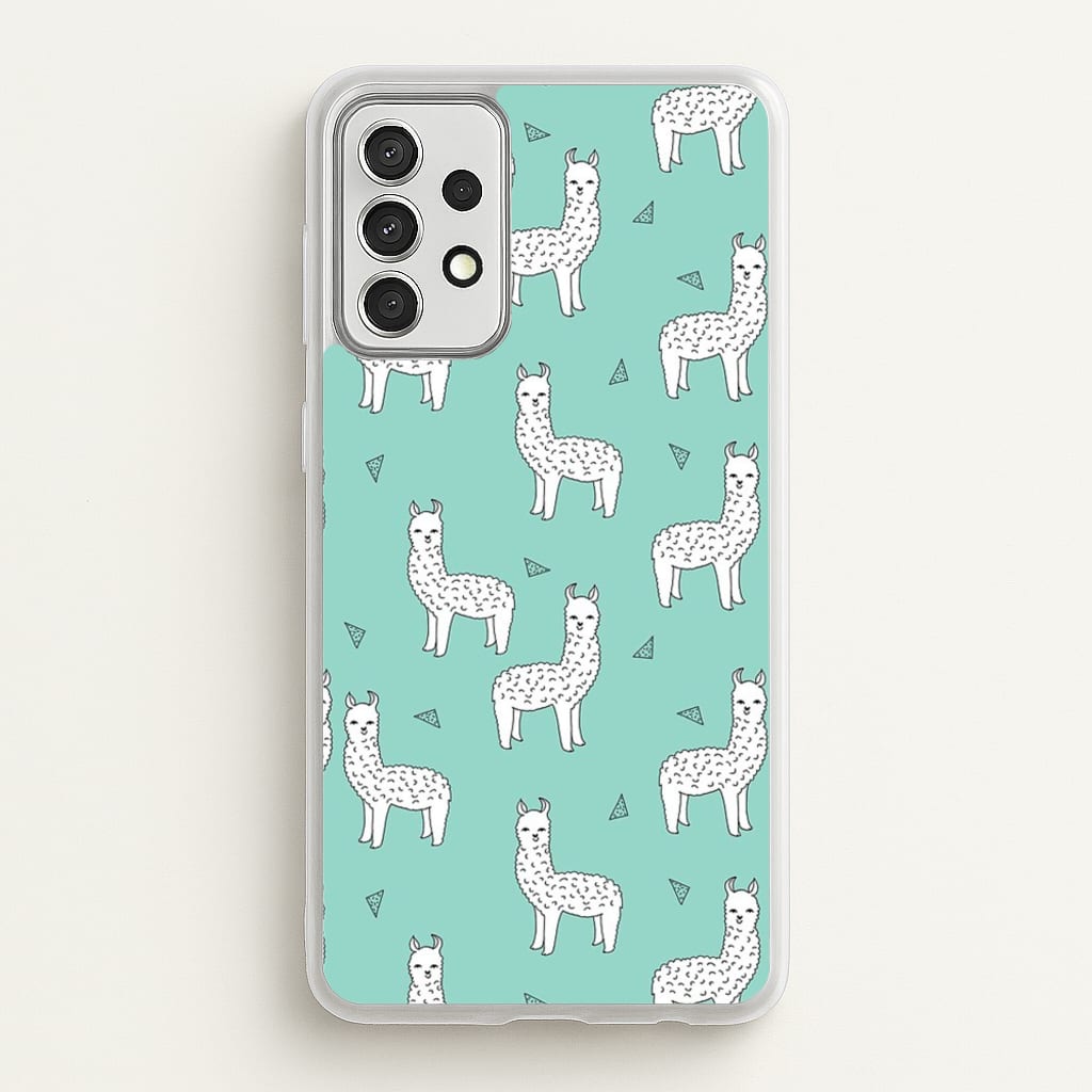 Mint Alpaca Pattern - Phone Case for Galaxy A52 / A52s