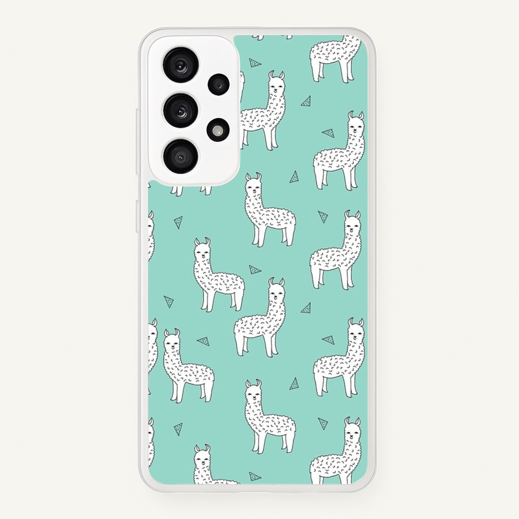 Mint Alpaca Pattern - Phone Case for Galaxy A53