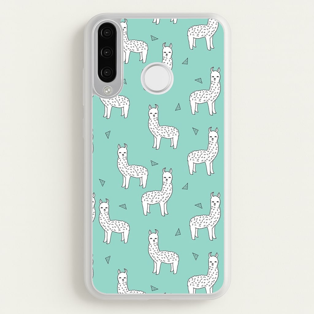 Mint Alpaca Pattern - Phone Case for Huawei P30 Lite
