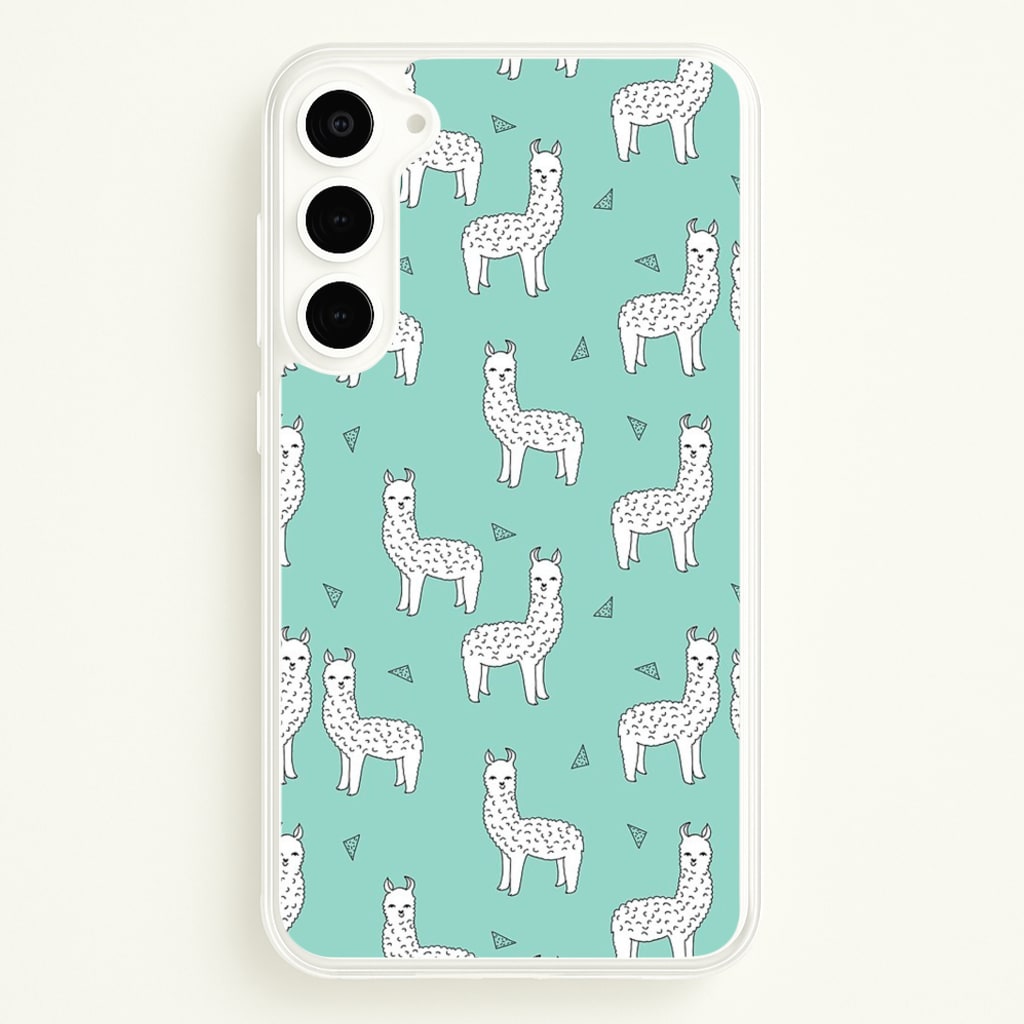 Mint Alpaca Pattern - Phone Case for Galaxy S23