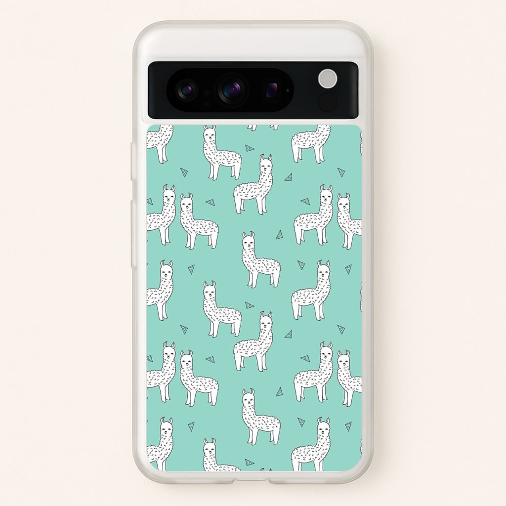 Mint Alpaca Pattern - Phone Case for Google Pixel 8 Pro