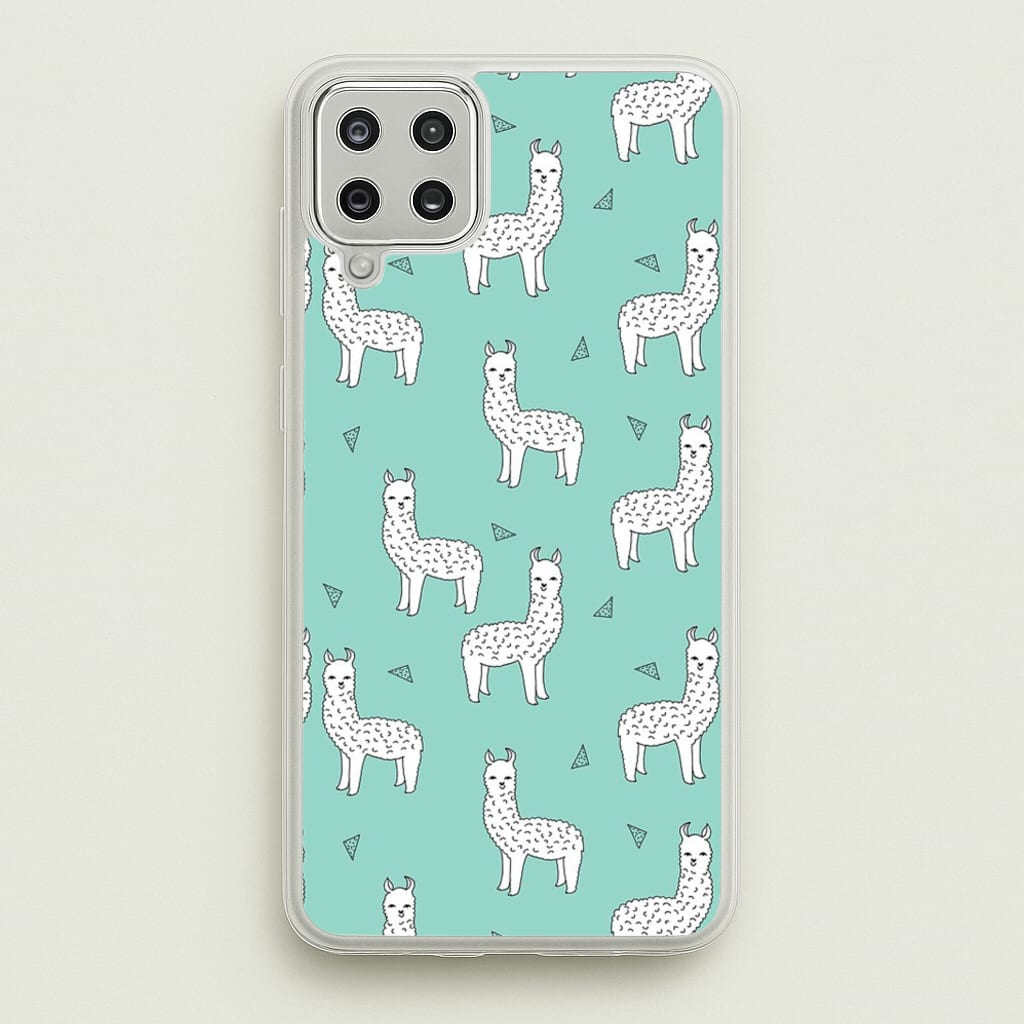 Mint Alpaca Pattern - Phone Case for Galaxy A12