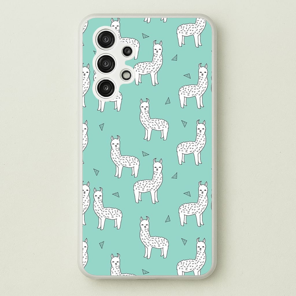 Mint Alpaca Pattern - Phone Case for Galaxy A13