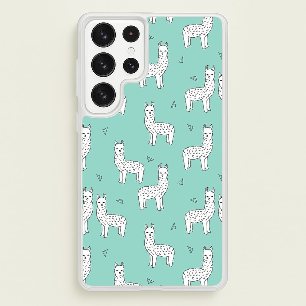Mint Alpaca Pattern - Phone Case for Galaxy S22 Ultra