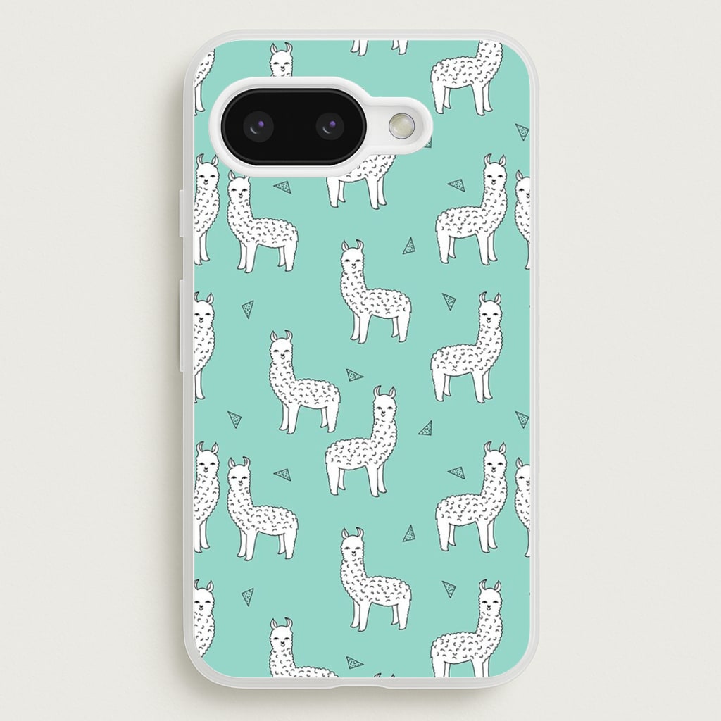 Mint Alpaca Pattern - Phone Case for Google Pixel 9a