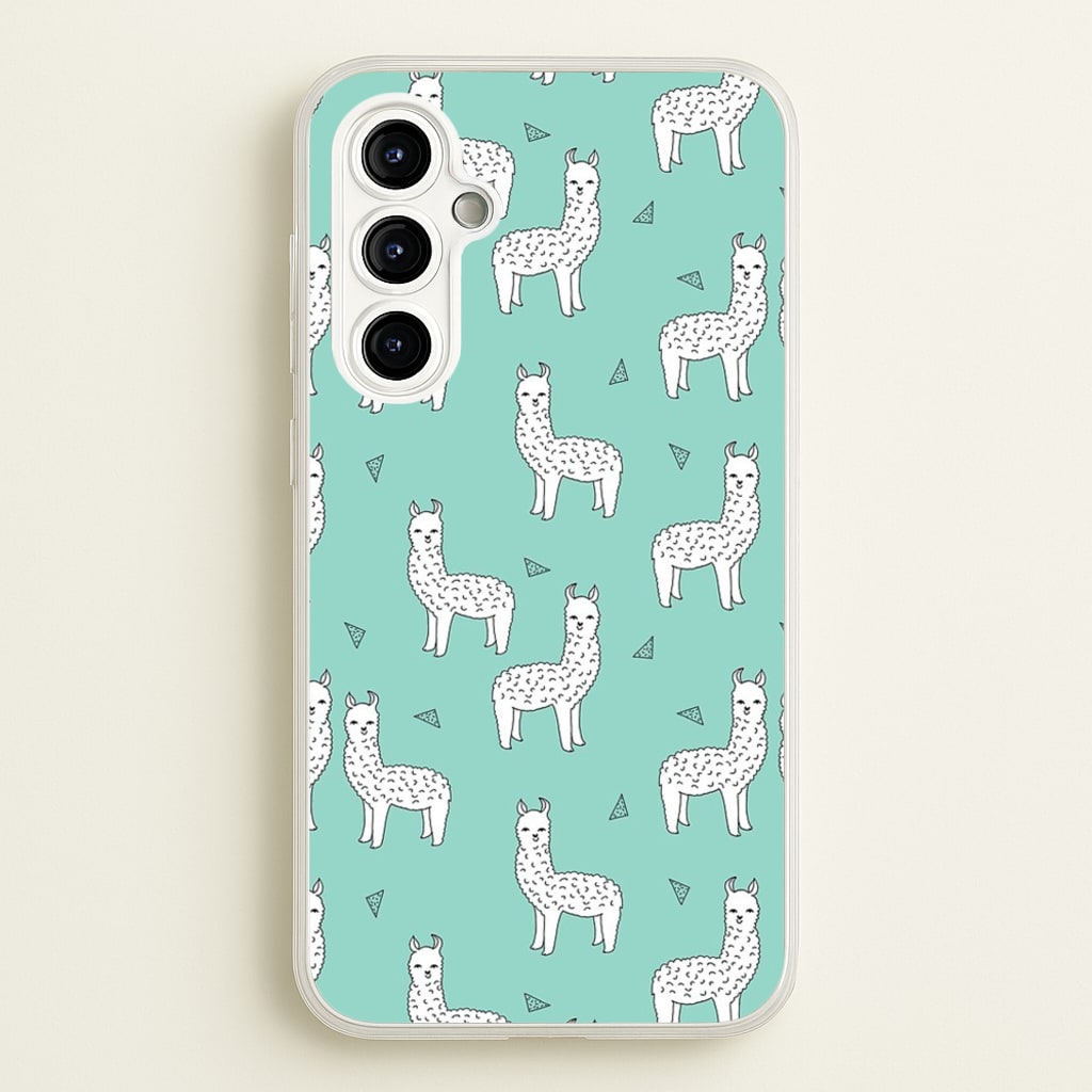 Mint Alpaca Pattern - Phone Case for Galaxy A54