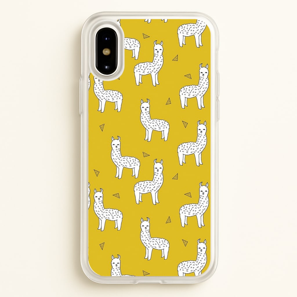 Mustard Alpaca Pattern - Phone Case for iPhone X / XS