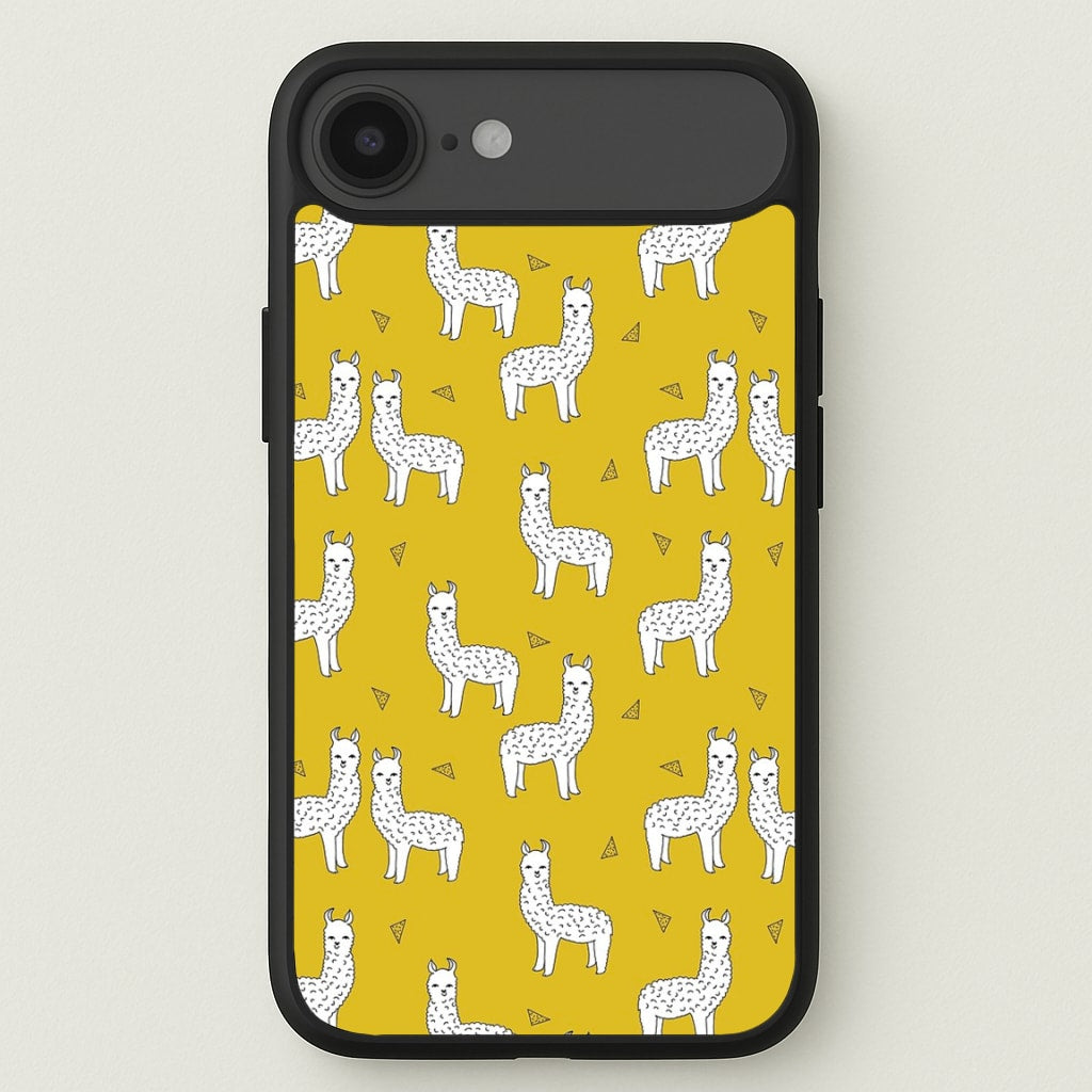 Mustard Alpaca Pattern Phone Case for iPhone 17 Air