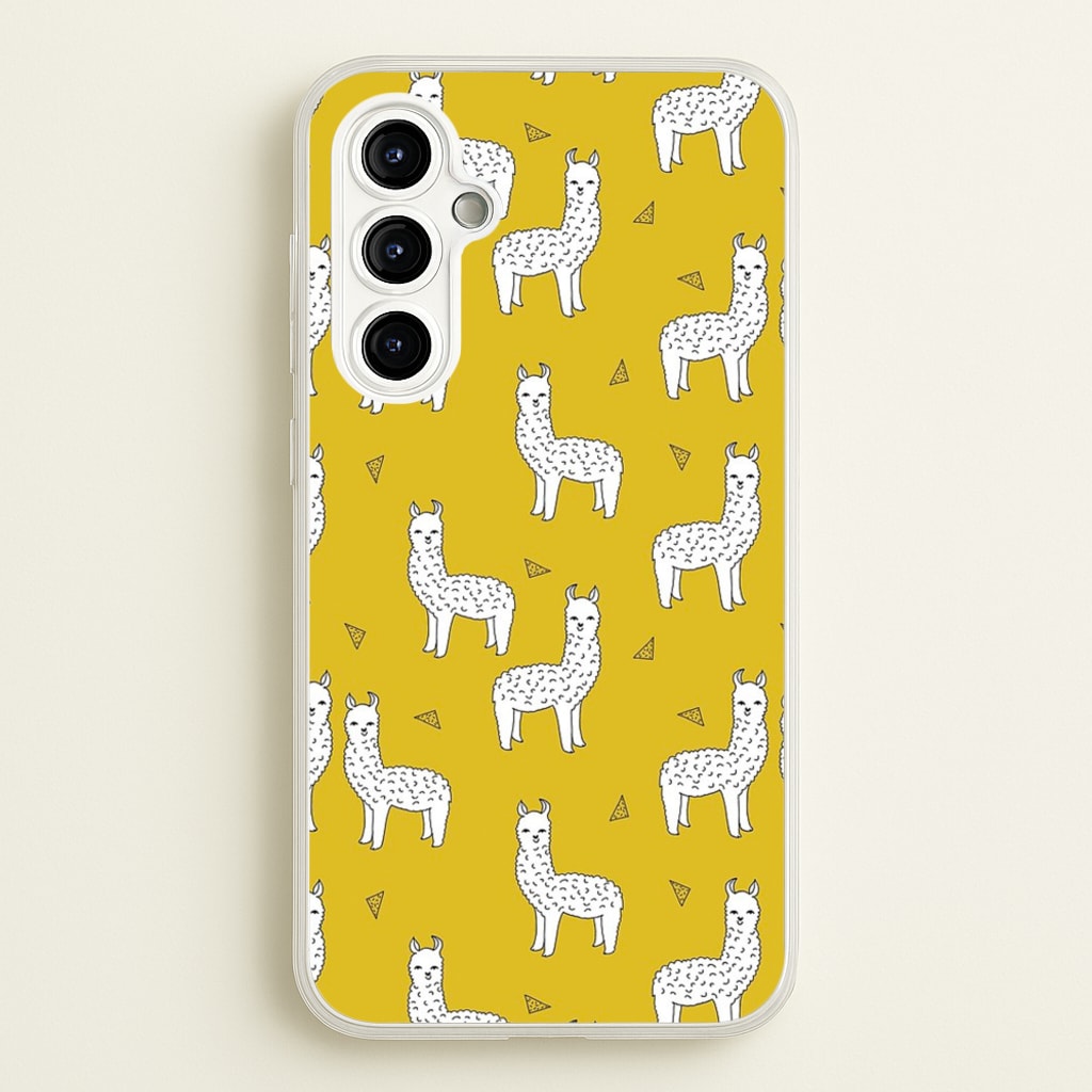 Mustard Alpaca Pattern - Phone Case for Galaxy A54