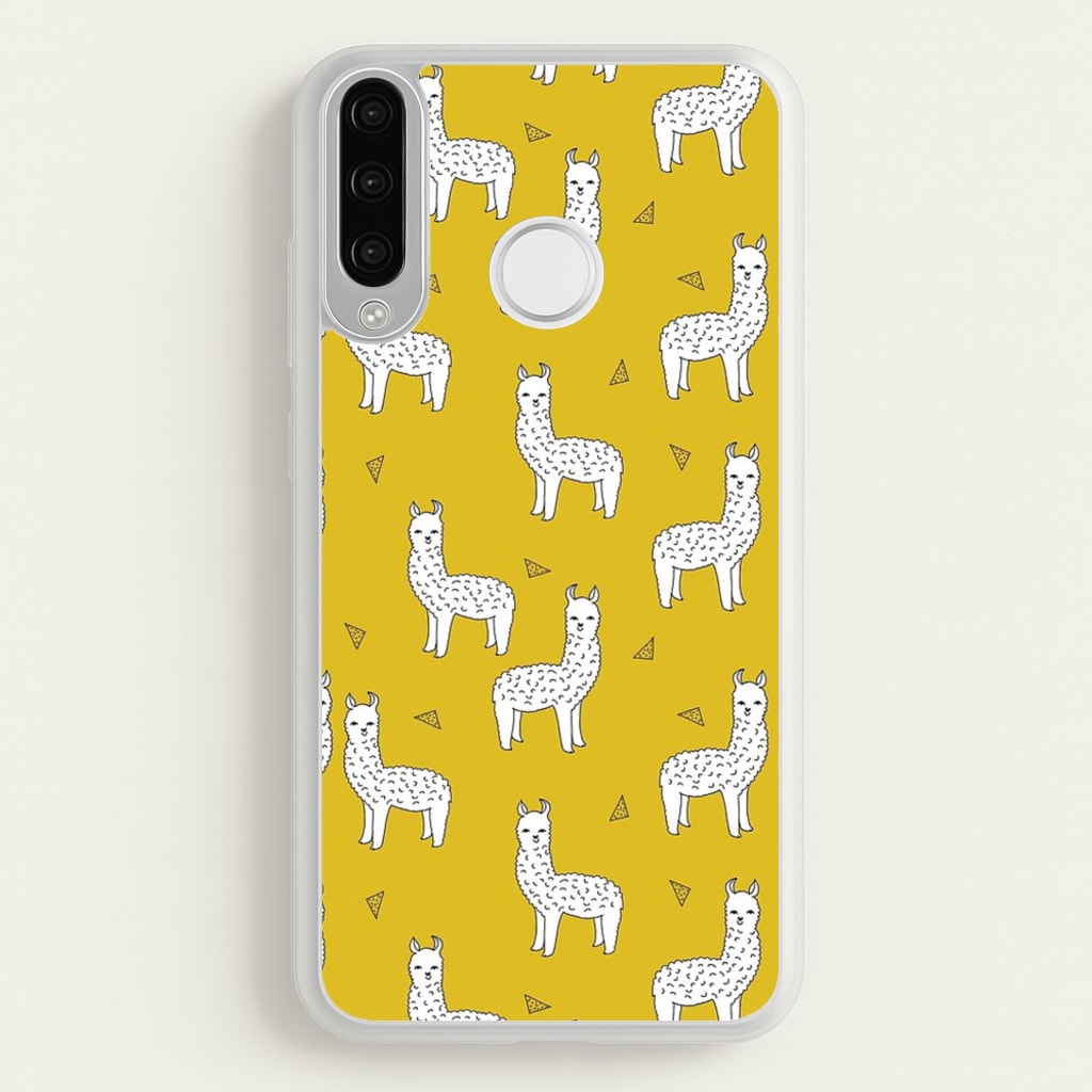 Mustard Alpaca Pattern - Phone Case for Huawei P30 Lite