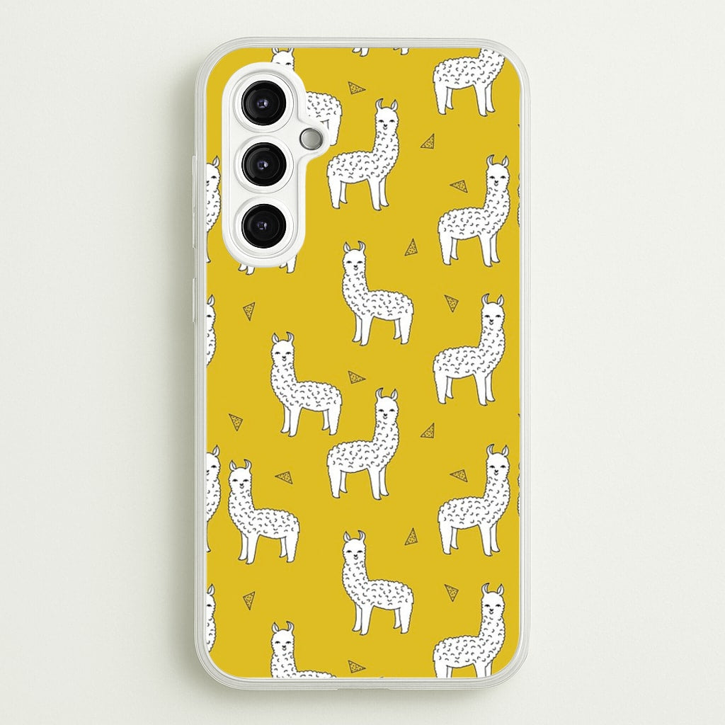 Mustard Alpaca Pattern - Phone Case for Galaxy A14