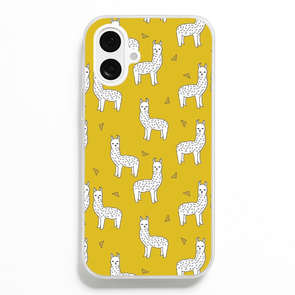 Mustard Alpaca Pattern - Phone Case for iPhone 16 Plus