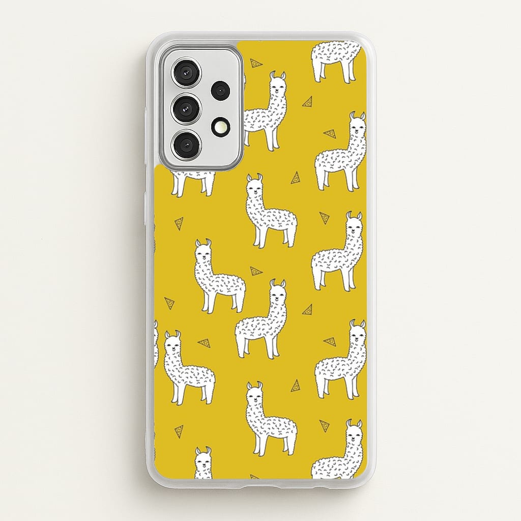 Mustard Alpaca Pattern - Phone Case for Galaxy A52 / A52s