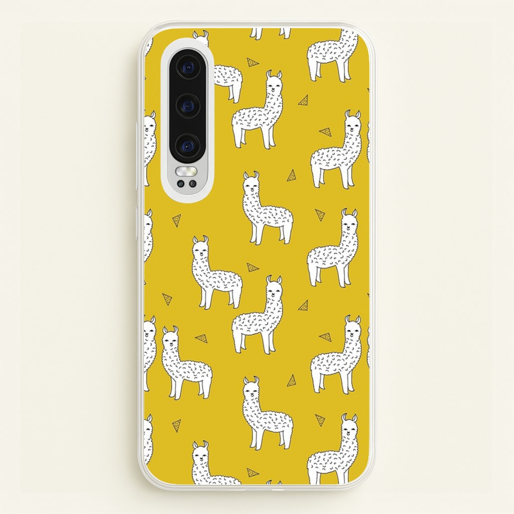 Mustard Alpaca Pattern - Phone Case for Huawei P30
