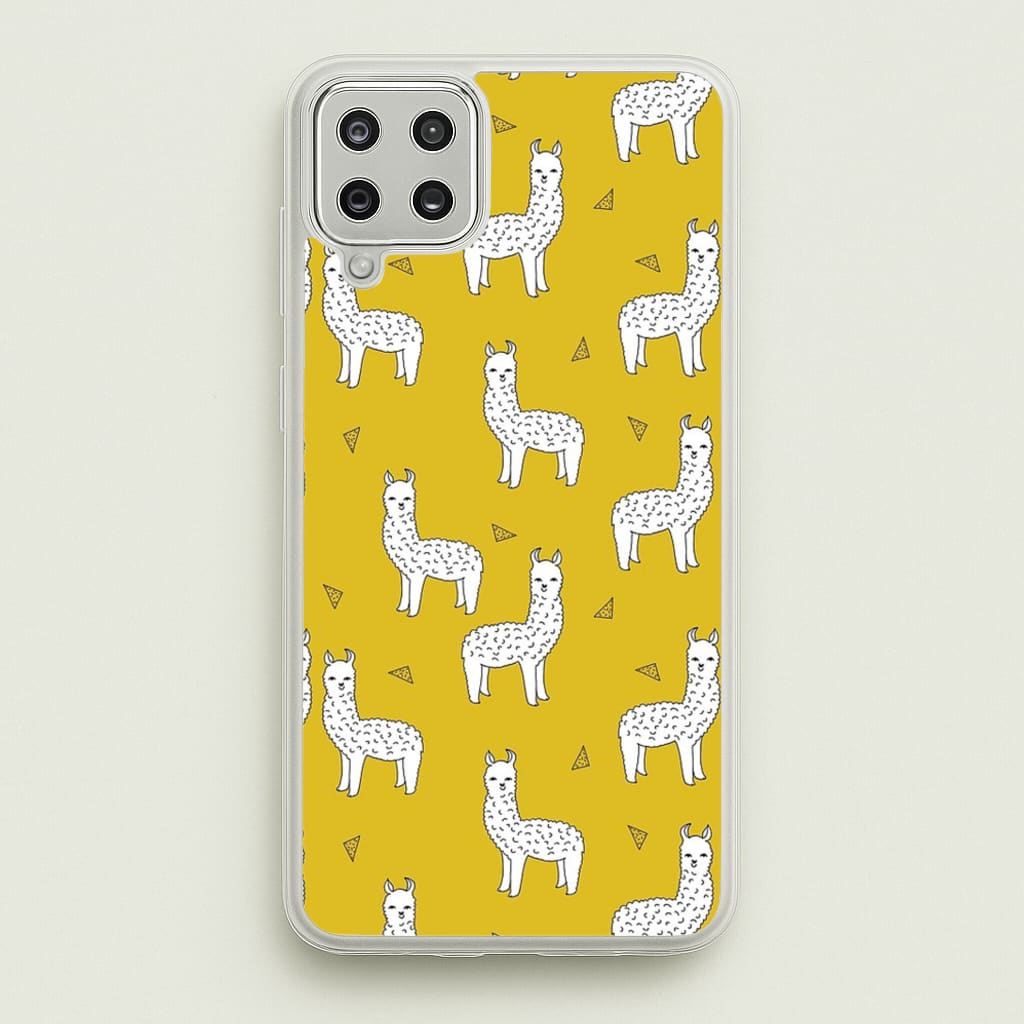 Mustard Alpaca Pattern - Phone Case for Galaxy A12