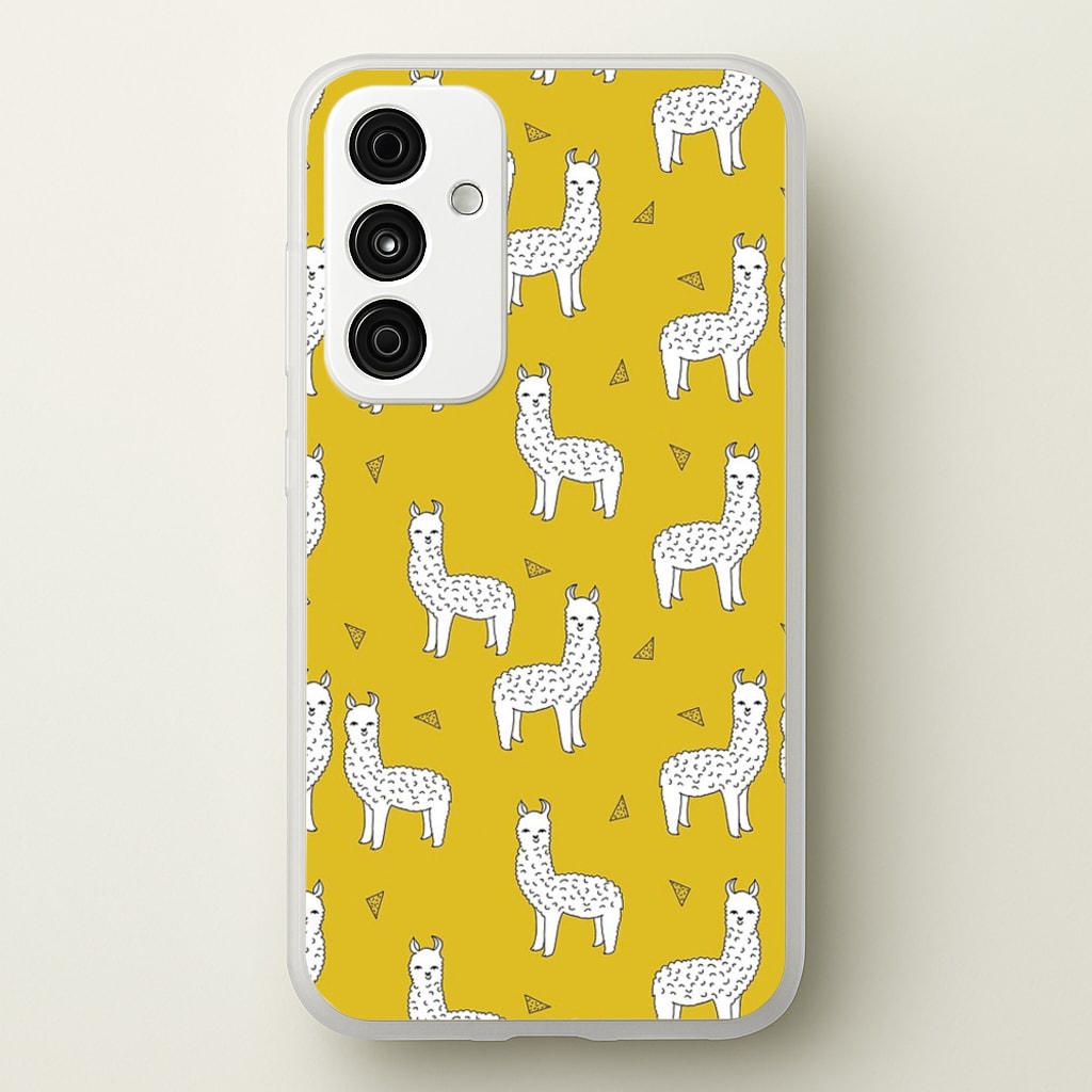 Mustard Alpaca Pattern - Phone Case for Galaxy A35